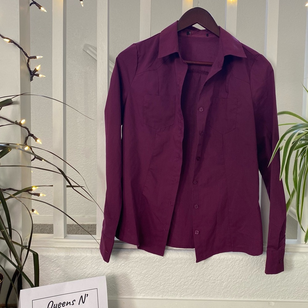 RICH PURPLE BUTTON UP